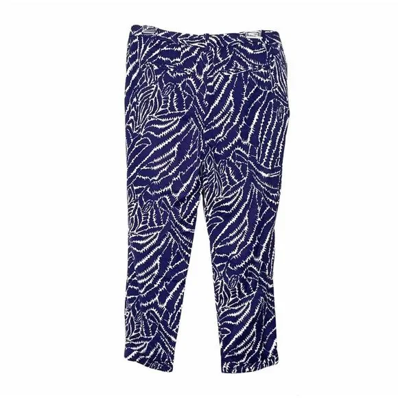 ❌SOLD❌ Lilly Pulitzer Women’s Peggy Zebra Print Blue White Pants Size 4 - Picture 5 of 12